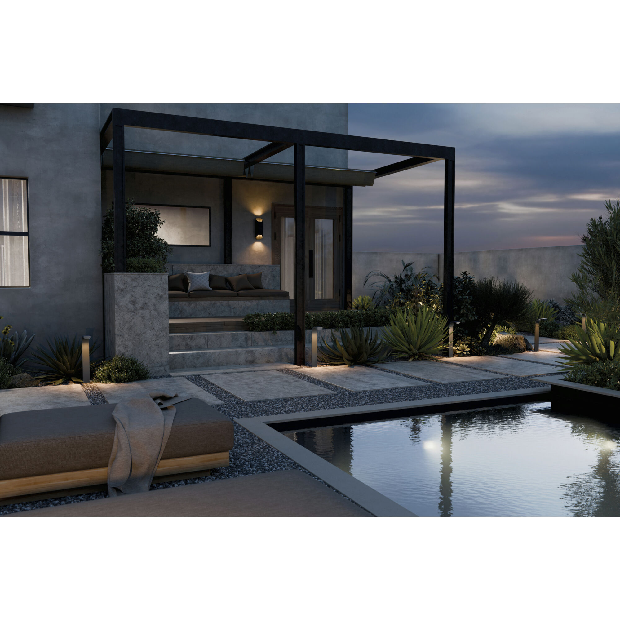 Independence 12 AC/DC 2.75 watt Textured Black Curved Path Light in 3000K